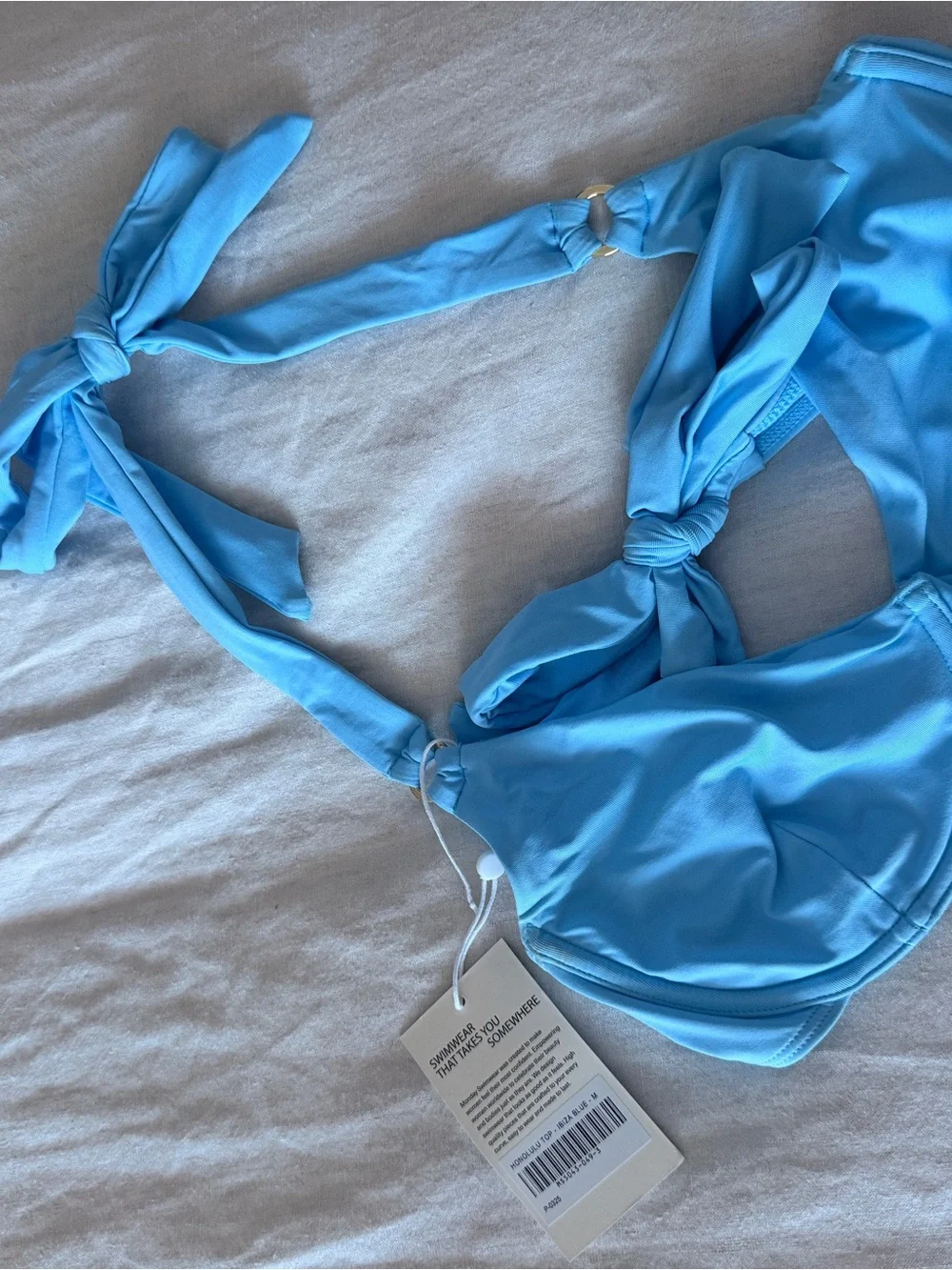 Monday Swimwear Honolulu Bikini Top Ibiza Blue Size M and St Lucia Bottom Small